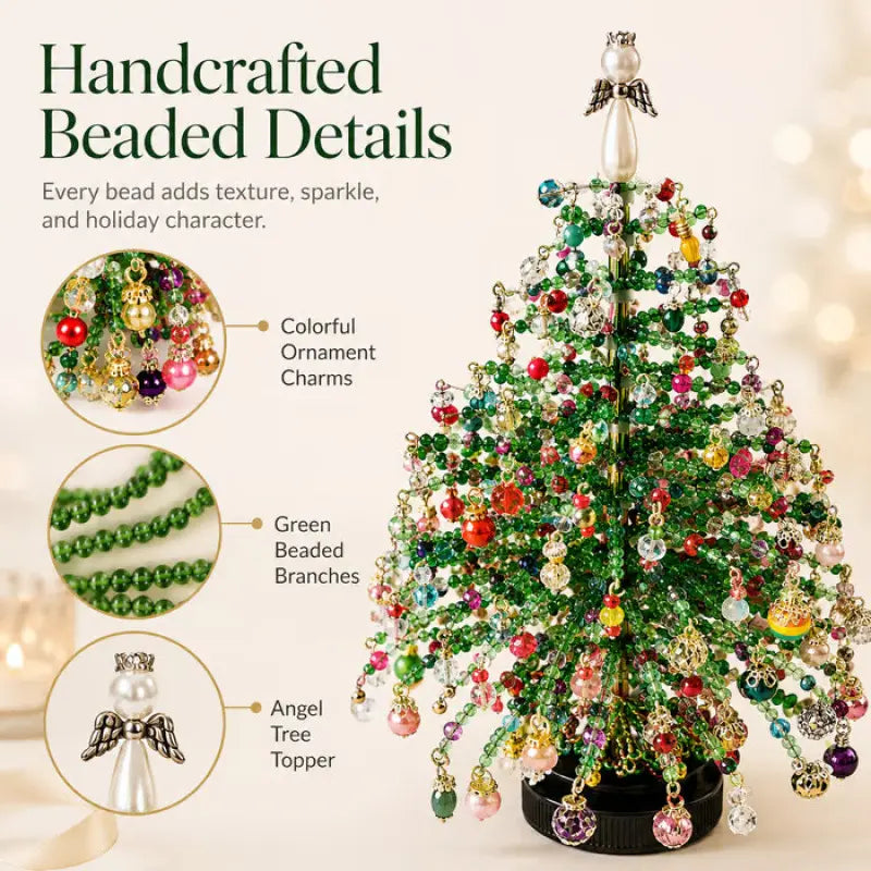 DIY Beaded Christmas Tree Craft Kit – Angel-Top Tabletop Decor
