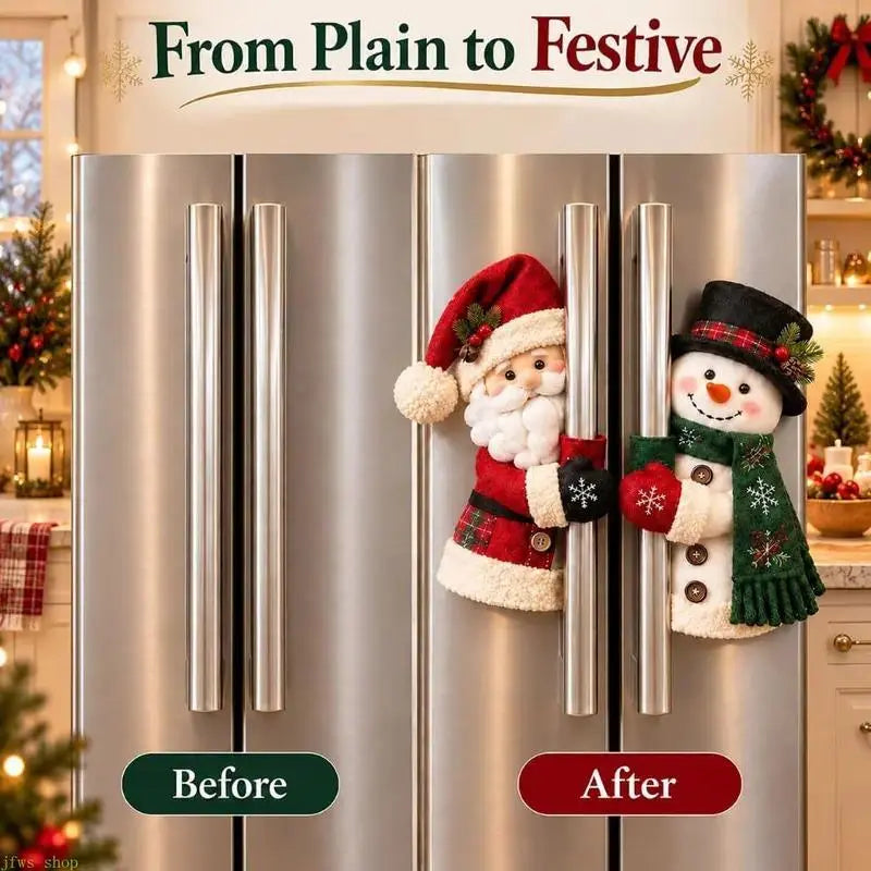 Christmas Santa Snowman Handle Huggers