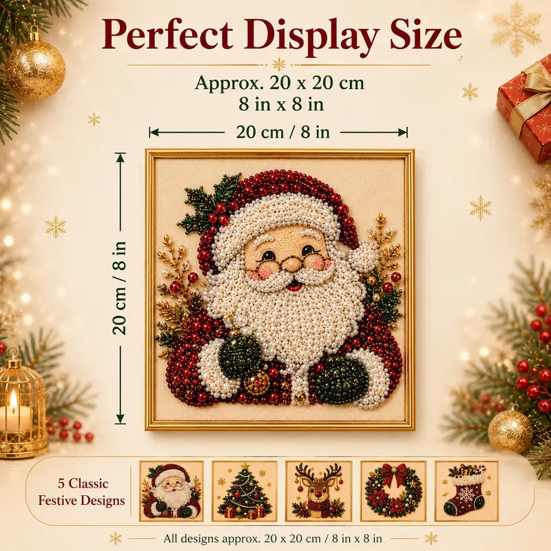 🎄 Frameless 3D Beaded Christmas Diamond Painting