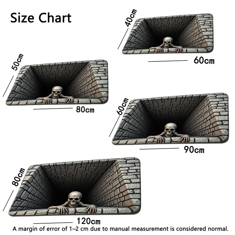 Halloween Skull & Clown 3D-Effect Door Mat