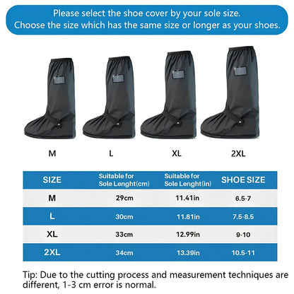 Black Waterproof Rain Boot Shoe Covers Reusable & Foldable Rain Boot Shoe Cover