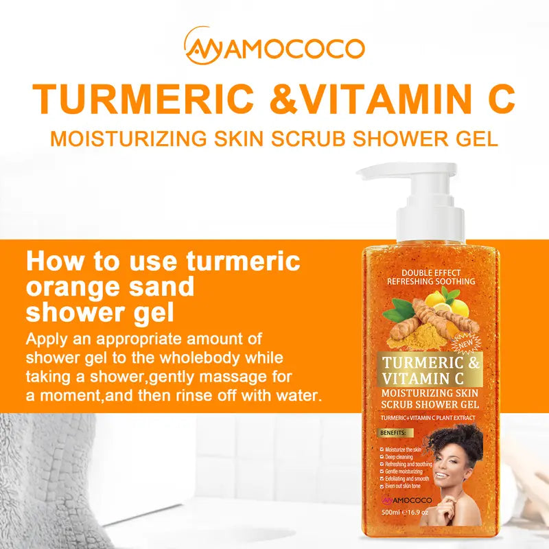 How to use turmeric and Vitamin C body wash in the shower