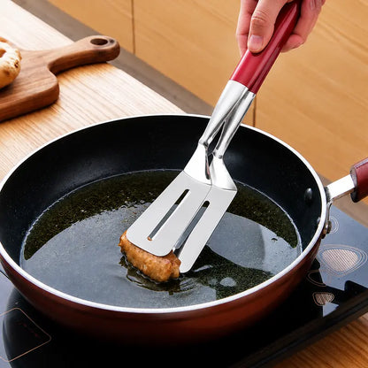 Multi-Functional Stainless Steel Steak Spatula Clamp, Kitchen Cooking Tongs for Fried Steak