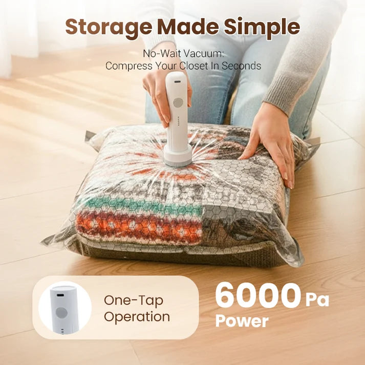 Vacuum Storage Bags with Rechargeable Pump (Travel)