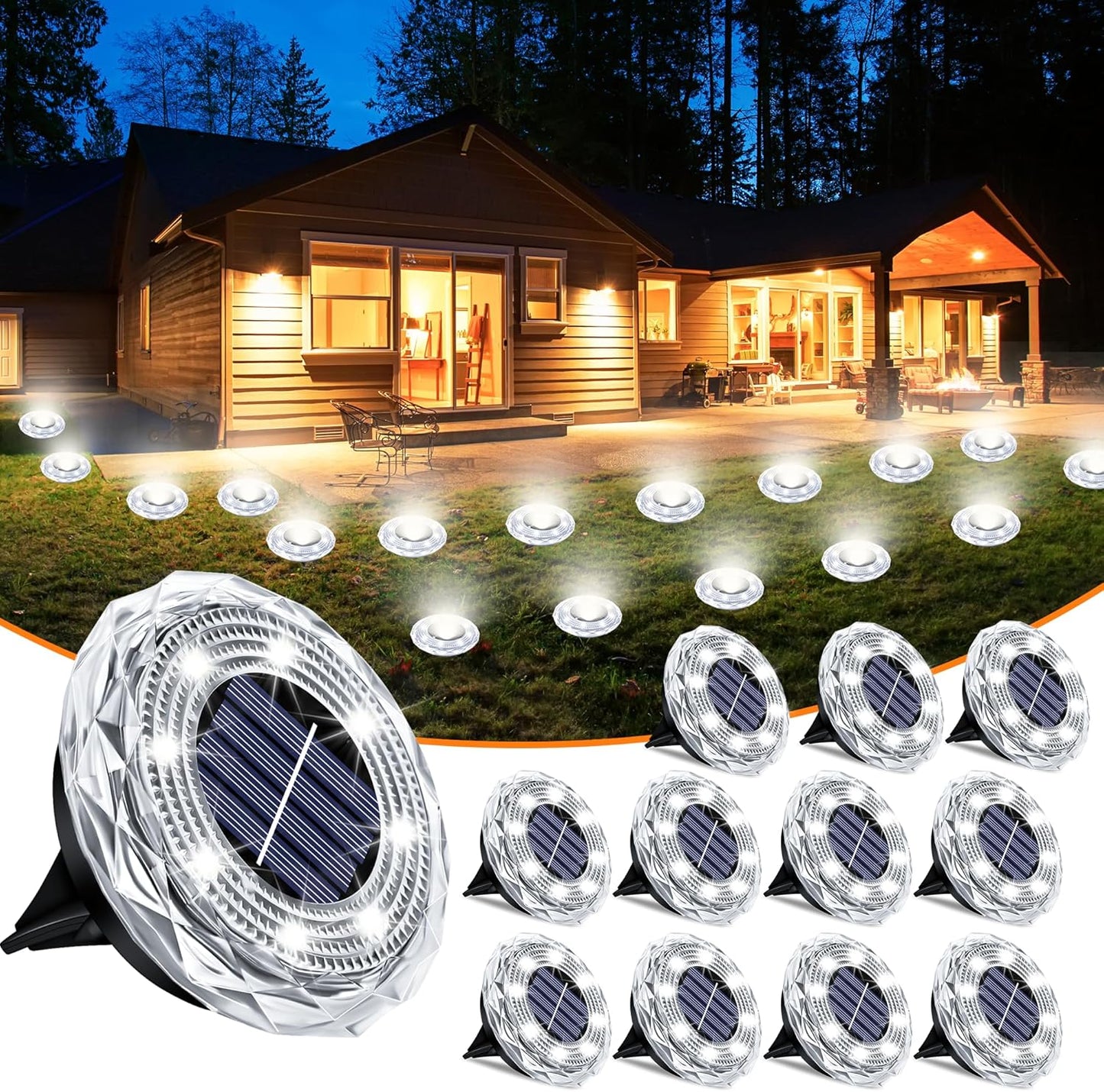 Solar Outdoor Ground Disk Lights