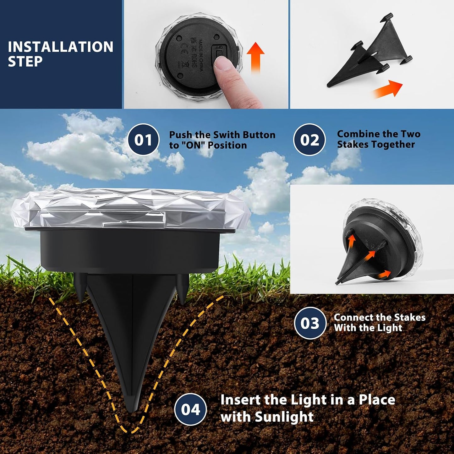 Solar Outdoor Ground Disk Lights
