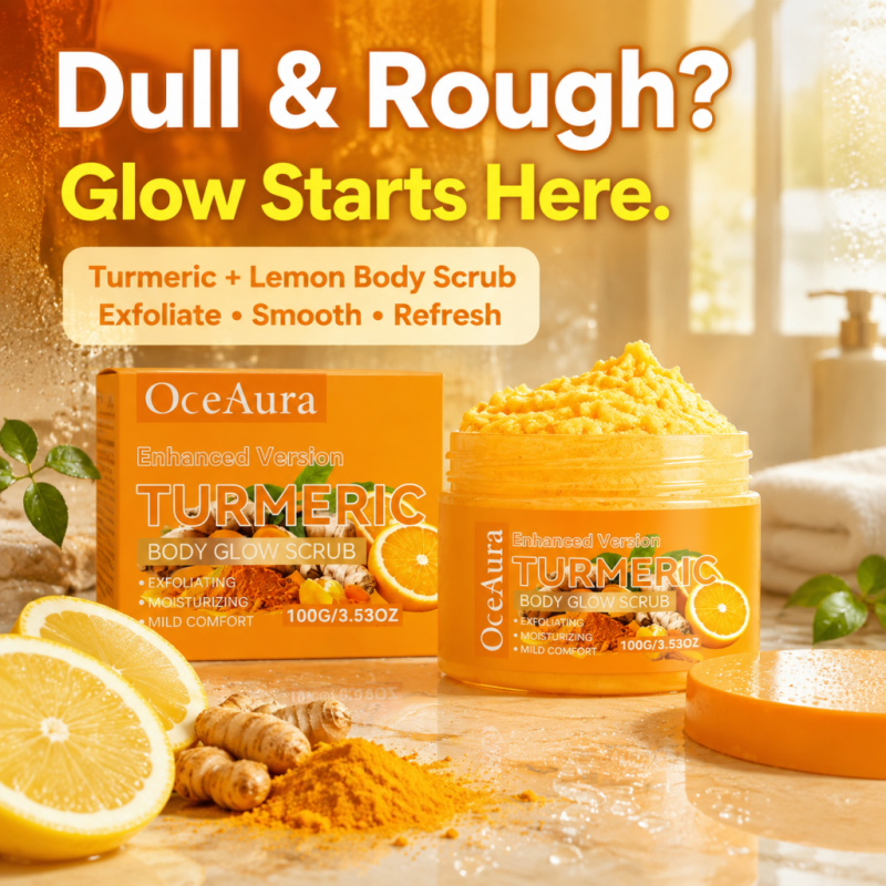 Turmeric and lemon body scrub for dry rough-feeling skin