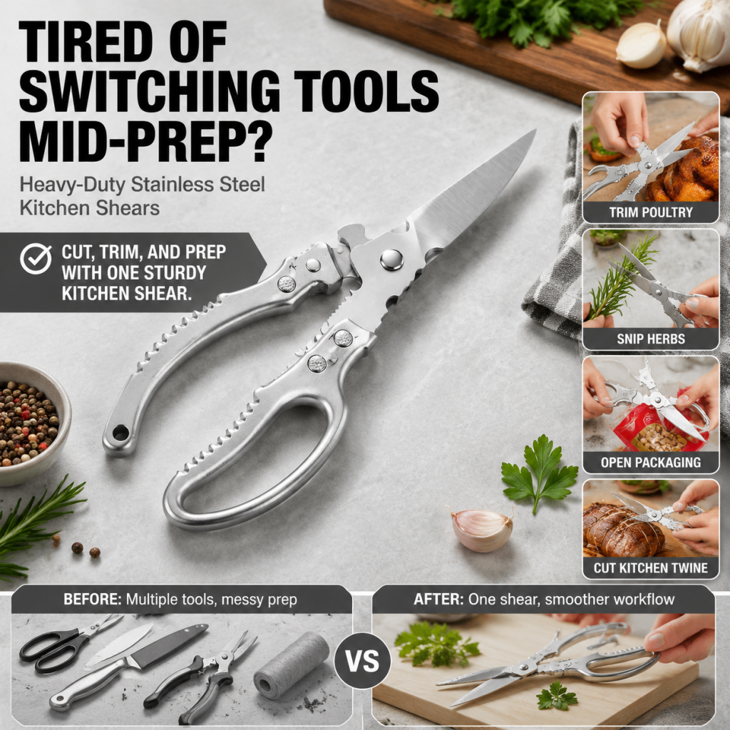 Heavy-Duty Stainless Steel Kitchen Shears