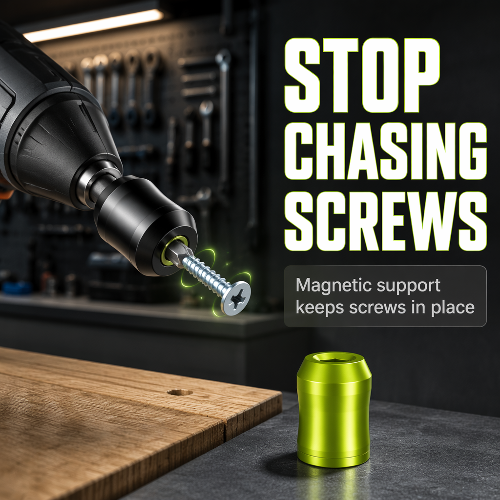 Magnetic Screw Holder Ring – 1/4" Universal Bit Holder for Screwdrivers & Power Drills
