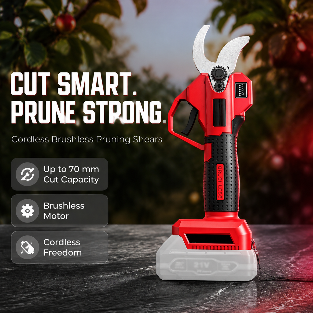 Electric Pruning Shears – Cordless Power Pruner with Brushless Motor & 2000mAh Batteries