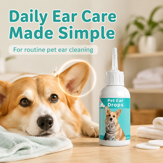 Pet Ear Wash Solution – Gentle Ear Cleaning Drops for Cats & Dogs