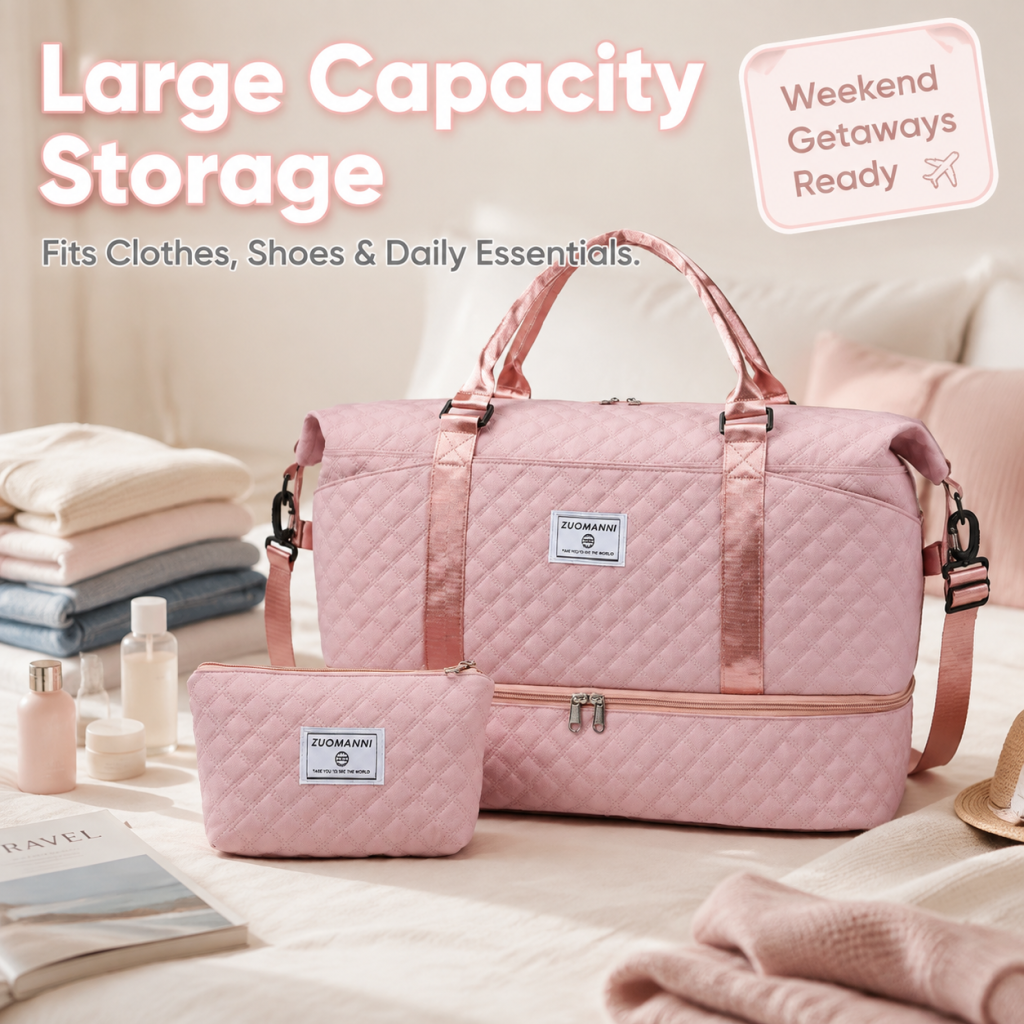Travel Bag Set – Large Capacity Weekender with Shoe Compartment for Men & Women