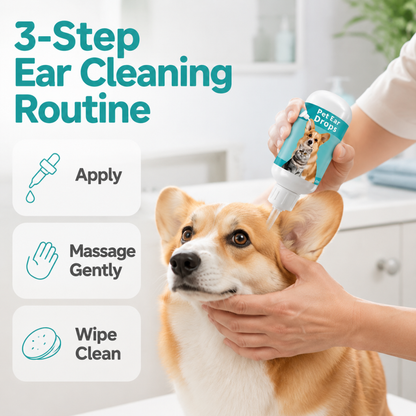 Pet Ear Wash Solution – Gentle Ear Cleaning Drops for Cats & Dogs