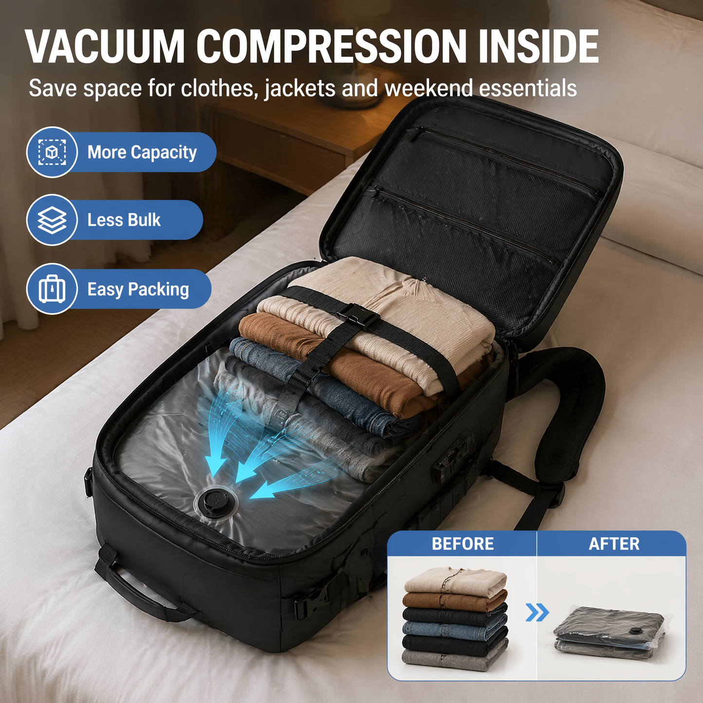 Waterproof Vacuum Travel Backpack