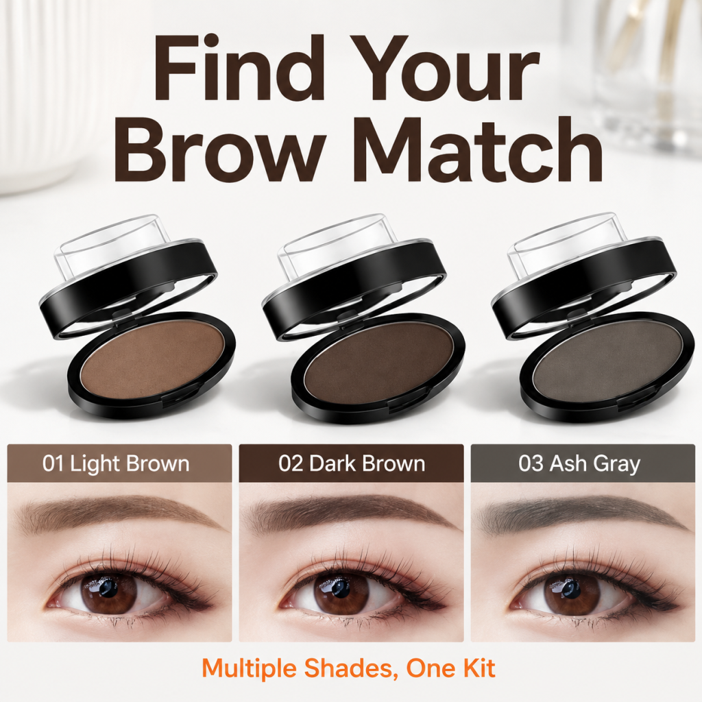 Waterproof Eyebrow Stamp Powder Kit – Natural Long-Lasting Brow Shaping Makeup