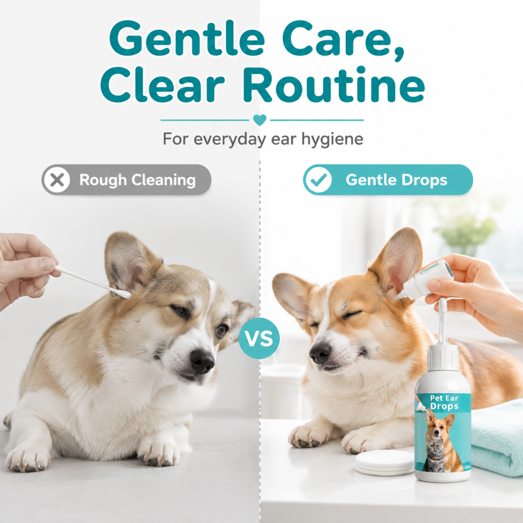 Pet Ear Wash Solution – Gentle Ear Cleaning Drops for Cats & Dogs