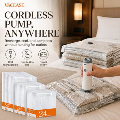 Vacease Cordless Vacuum Travel Bag Set