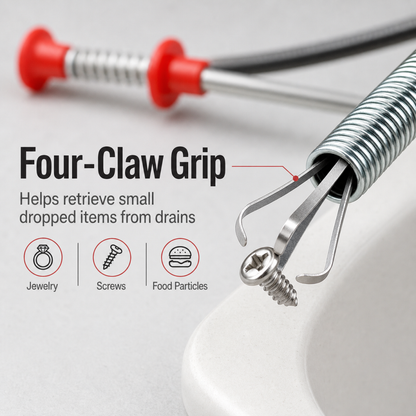 Flexible Four-Claw Drain Cleaning Tool