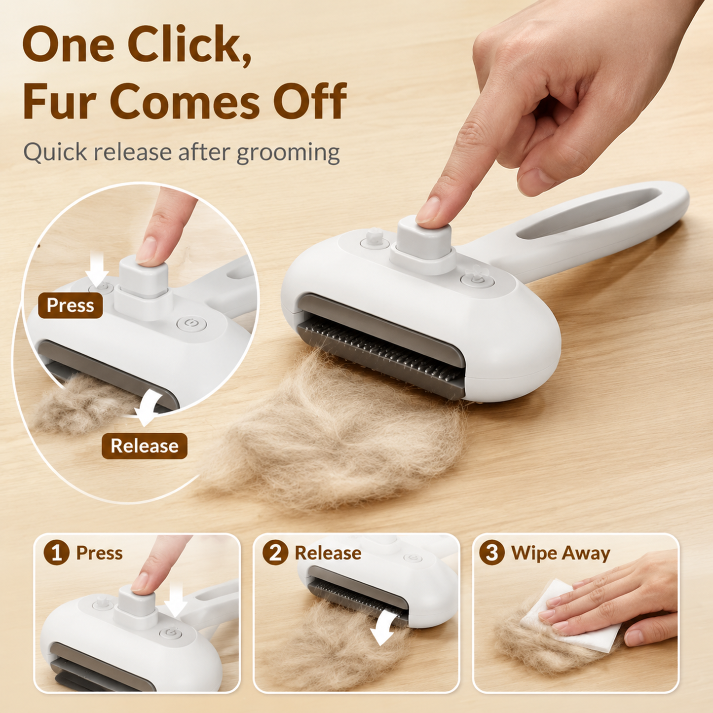 2-in-1 Steaming Pet Grooming Brush