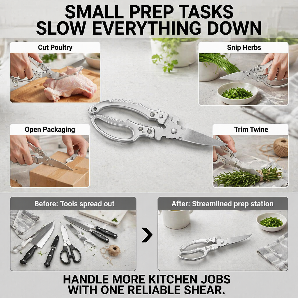Heavy-Duty Stainless Steel Kitchen Shears