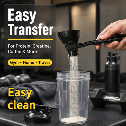 [Buy 1 Get 1 Free] Sliding Protein Powder Spoon Funnel, BPA-Free Scoop for Creatine Coffee Smoothie Powder, Holiday Gift