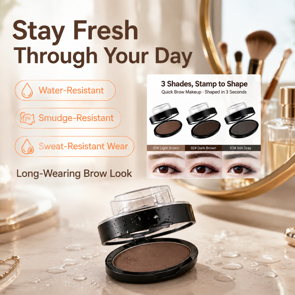 Waterproof Eyebrow Stamp Powder Kit – Natural Long-Lasting Brow Shaping Makeup