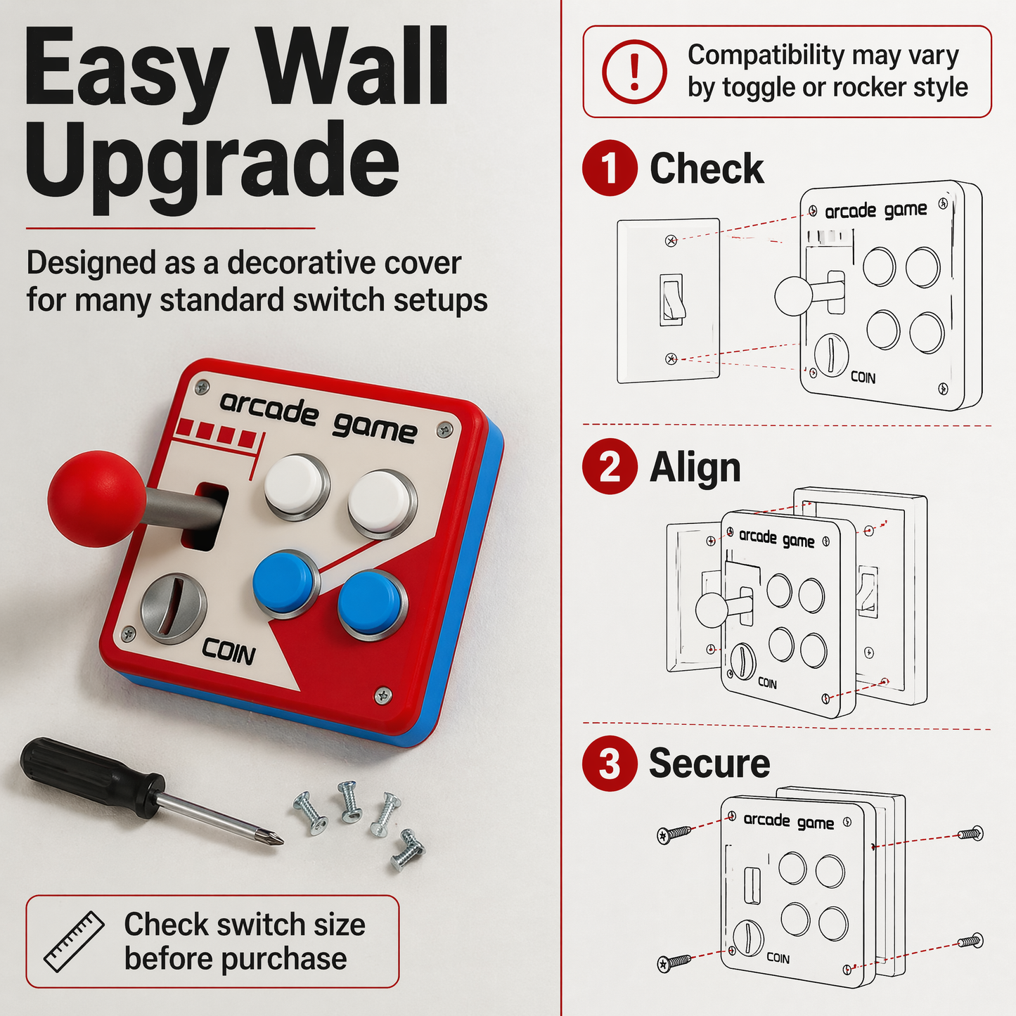 Retro Arcade Light Switch Cover