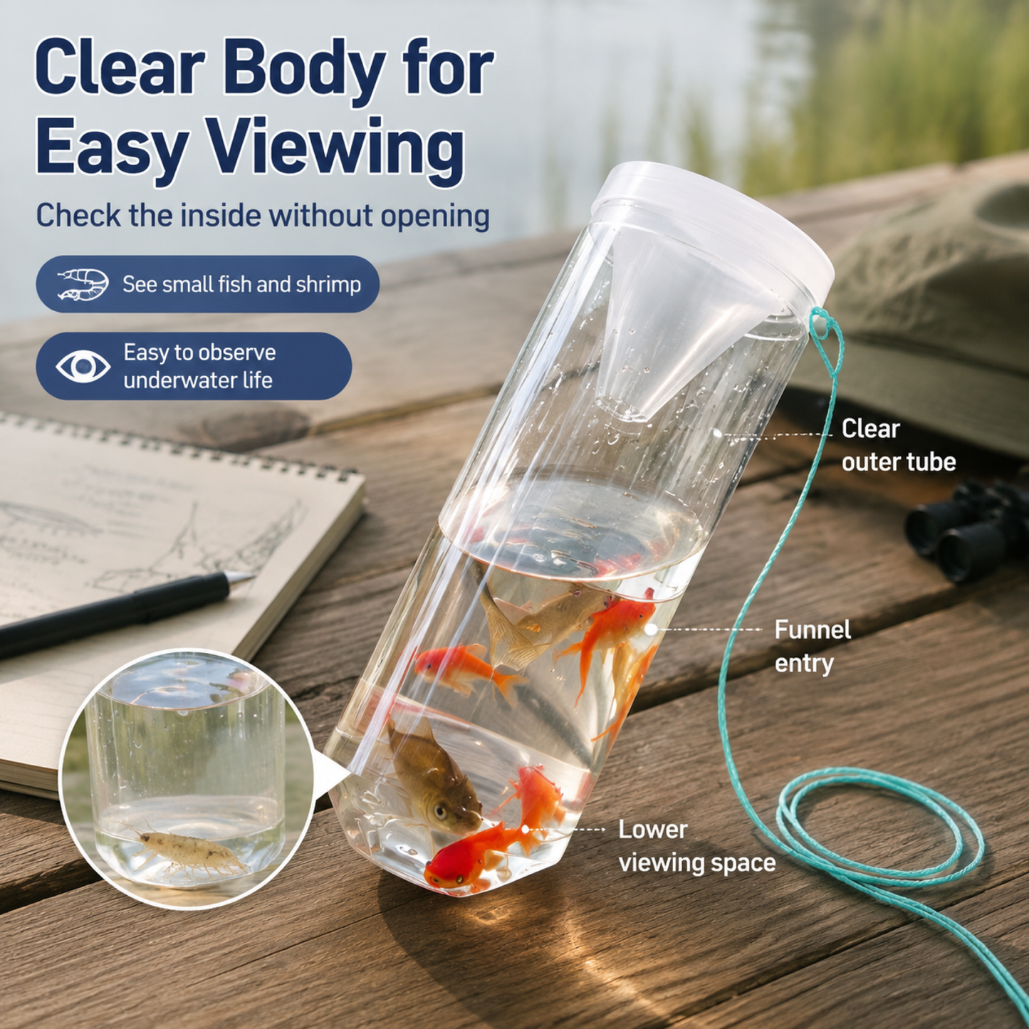 Portable Transparent Fish Trap Bottle