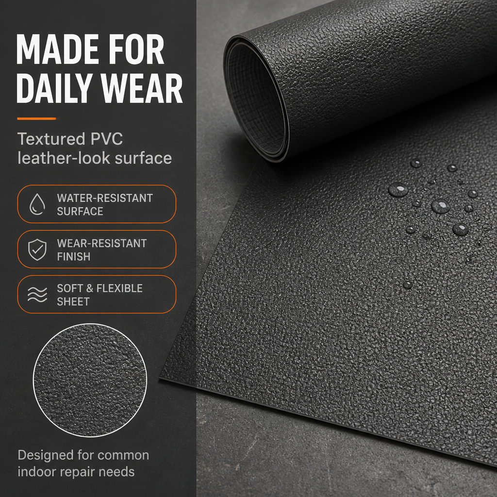 Self-Adhesive Leather Repair Patch – Cuttable & Waterproof, 20" × 54" Sheet