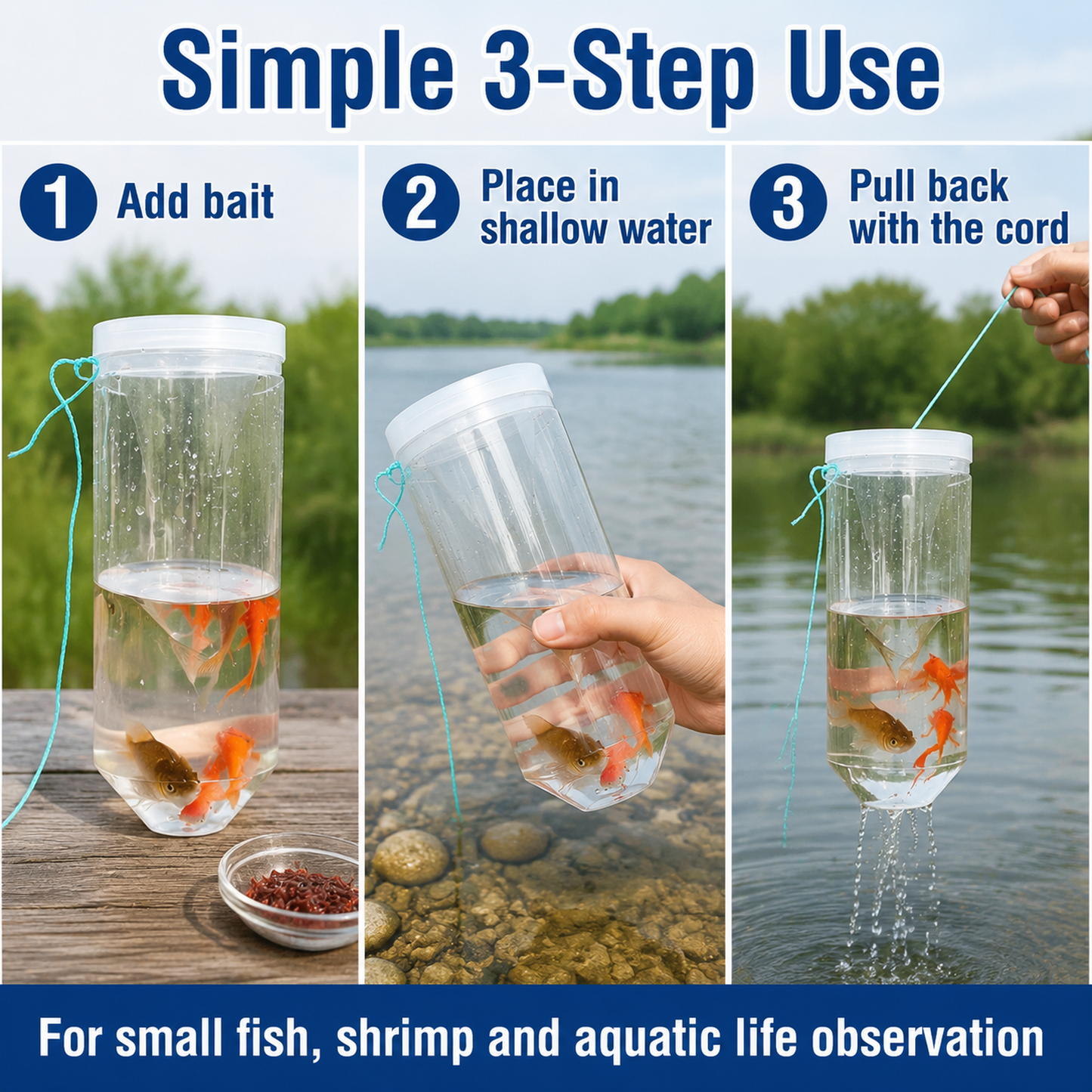 Portable Transparent Fish Trap Bottle