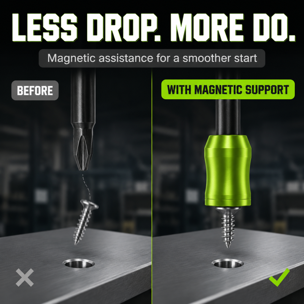 Magnetic Screw Holder Ring – 1/4" Universal Bit Holder for Screwdrivers & Power Drills
