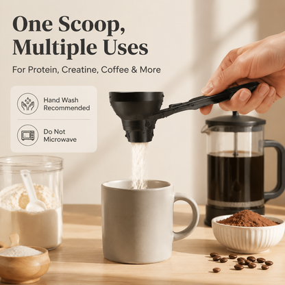 [Buy 1 Get 1 Free] Sliding Protein Powder Spoon Funnel, BPA-Free Scoop for Creatine Coffee Smoothie Powder, Holiday Gift