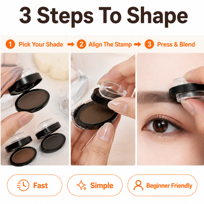 Waterproof Eyebrow Stamp Powder Kit – Natural Long-Lasting Brow Shaping Makeup