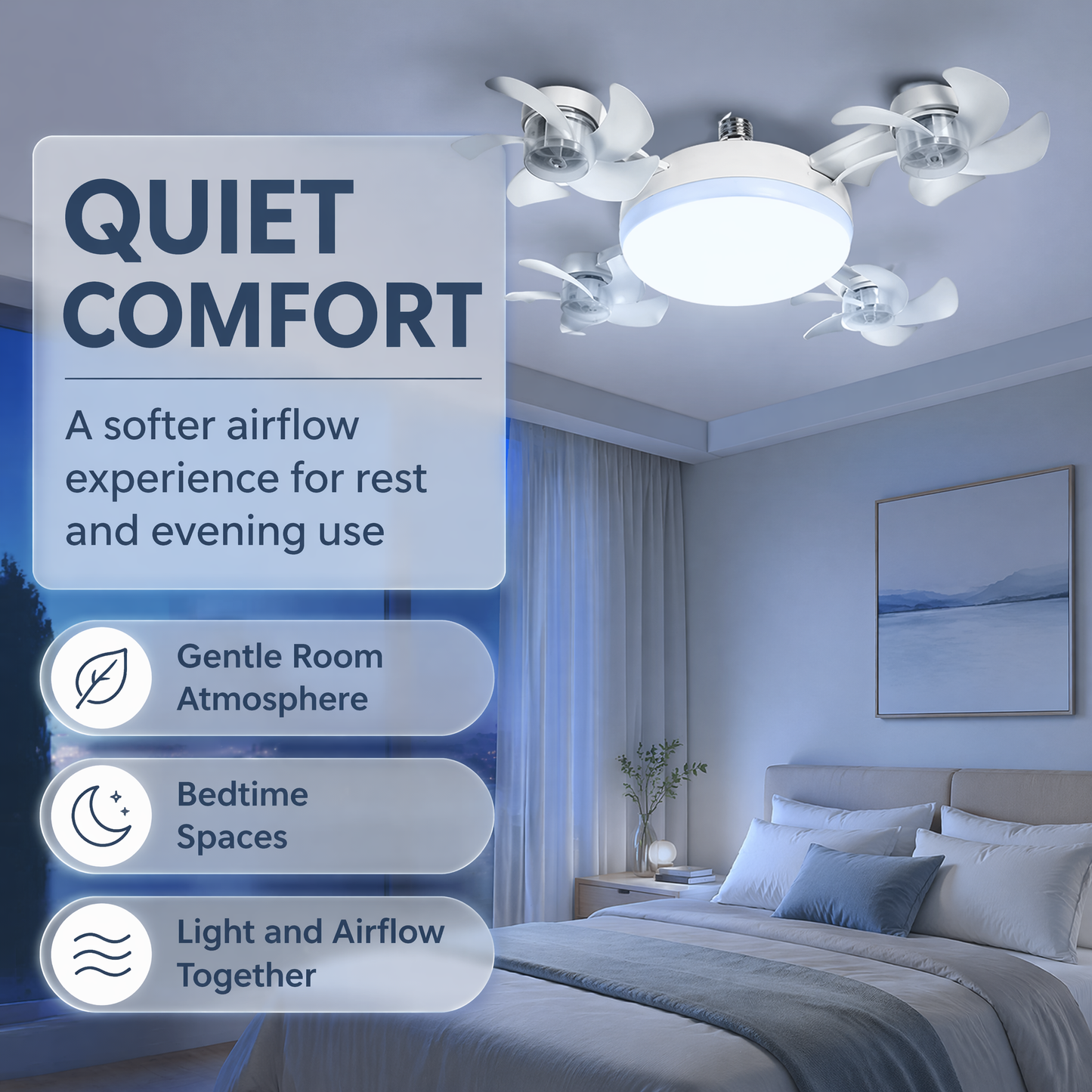 🌀50% OFF NOW! 💡 Ceiling Fan with E27 Socket – Silent 2-in-1 LED Fan with Remote Control – Cool & Light in One 🏠