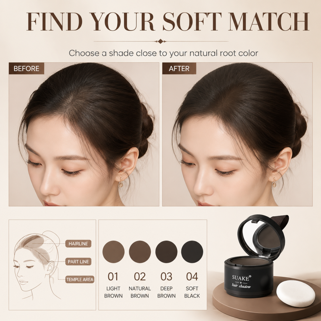 Hairline Shadow Powder – Waterproof Hairline Filler for Thinning Hair, Forehead & Edges