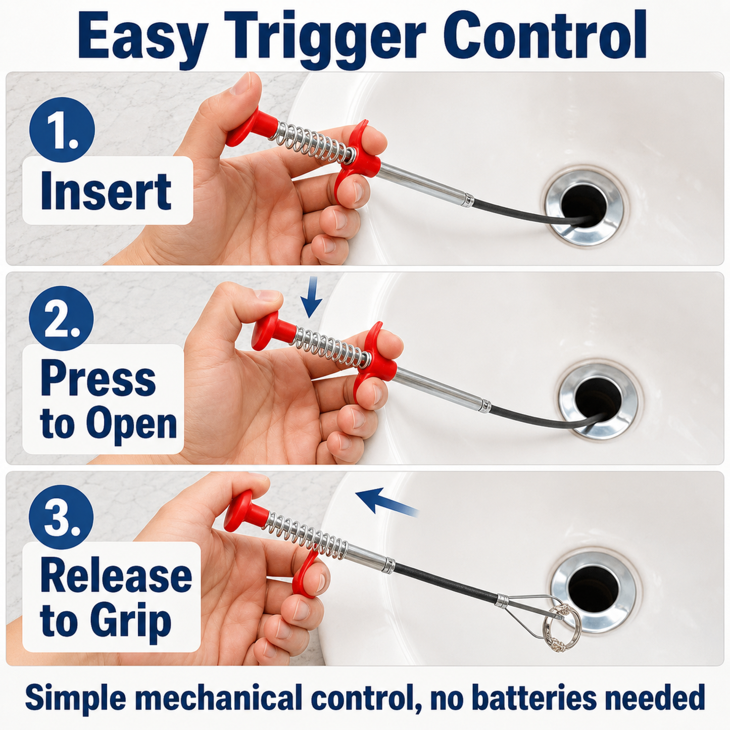 Flexible Four-Claw Drain Cleaning Tool