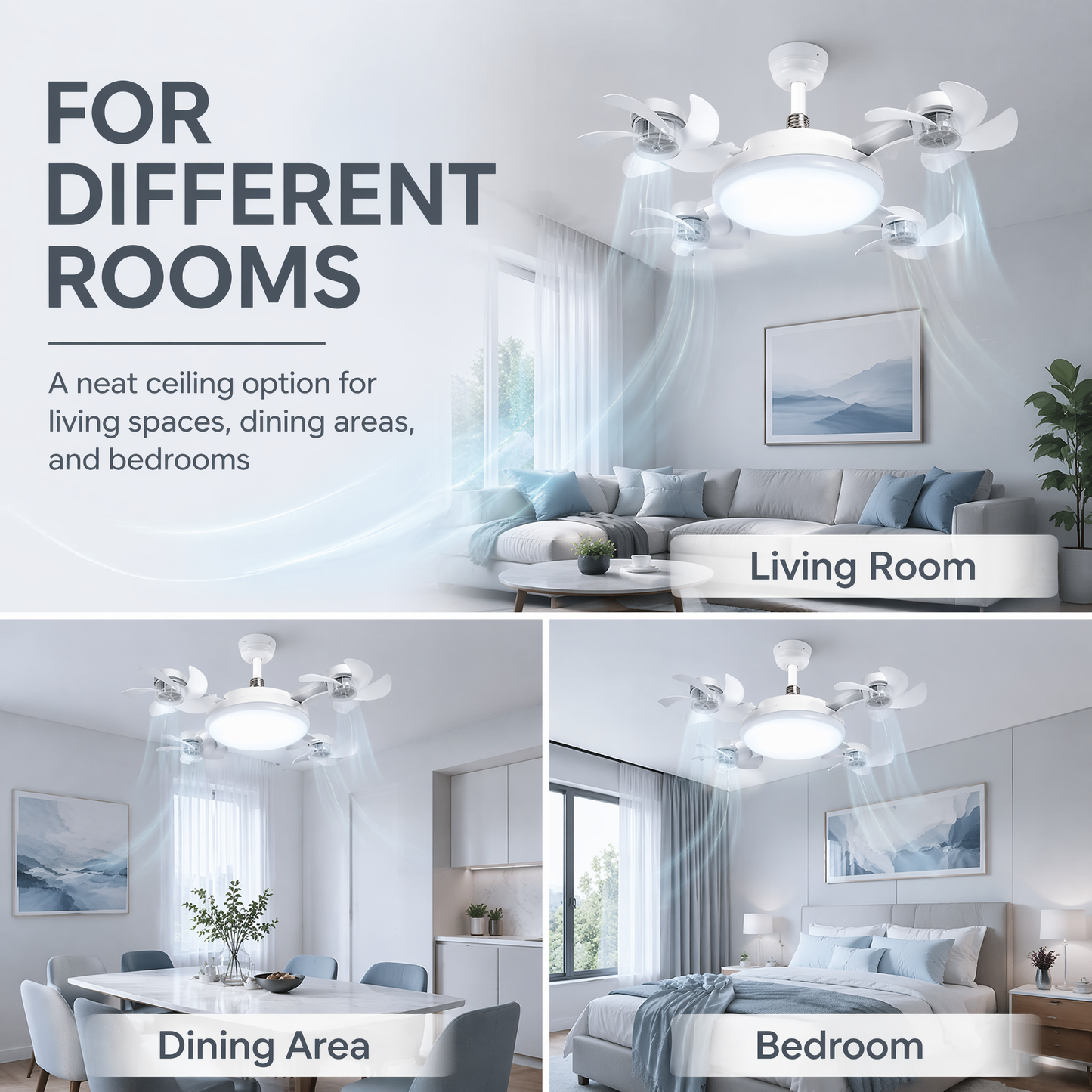 🌀50% OFF NOW! 💡 Ceiling Fan with E27 Socket – Silent 2-in-1 LED Fan with Remote Control – Cool & Light in One 🏠