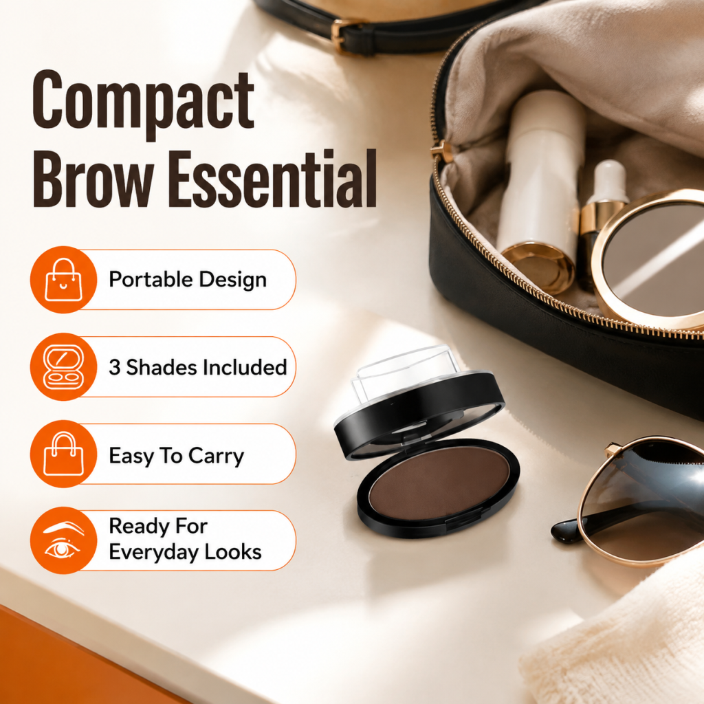 Waterproof Eyebrow Stamp Powder Kit – Natural Long-Lasting Brow Shaping Makeup