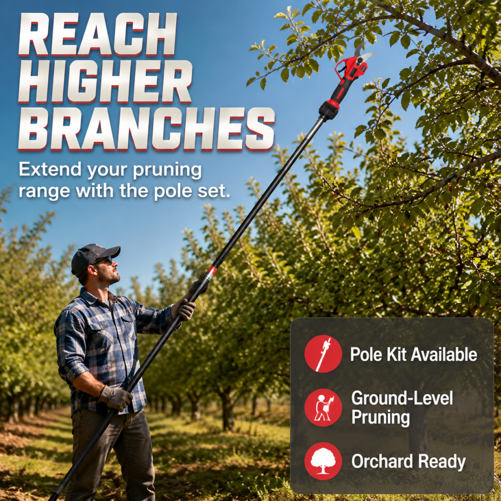 Electric Pruning Shears – Cordless Power Pruner with Brushless Motor & 2000mAh Batteries