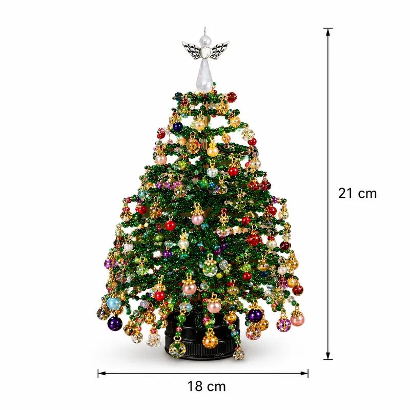 DIY Beaded Christmas Tree Craft Kit – Angel-Top Tabletop Decor
