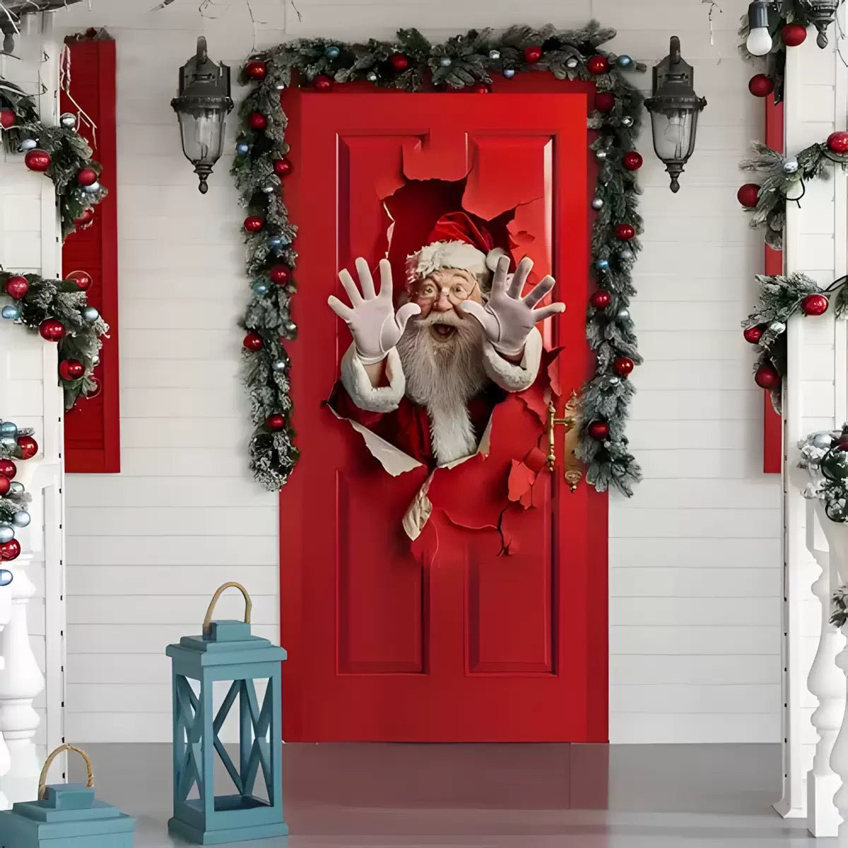 Stretch-Fit Santa & Reindeer Christmas Door Cover – Novo-Haven