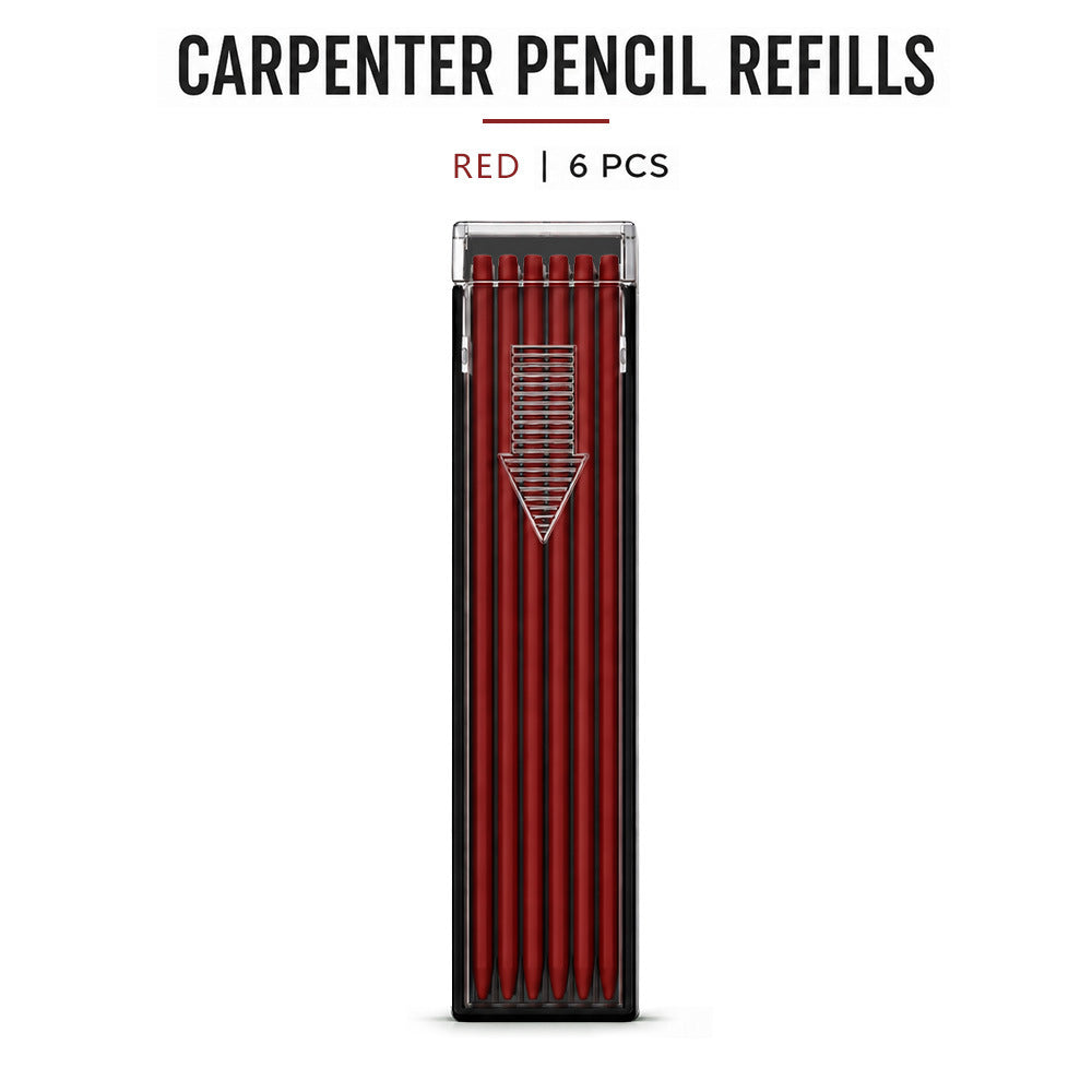 Six matching red 2.8 mm refills for a red pencil