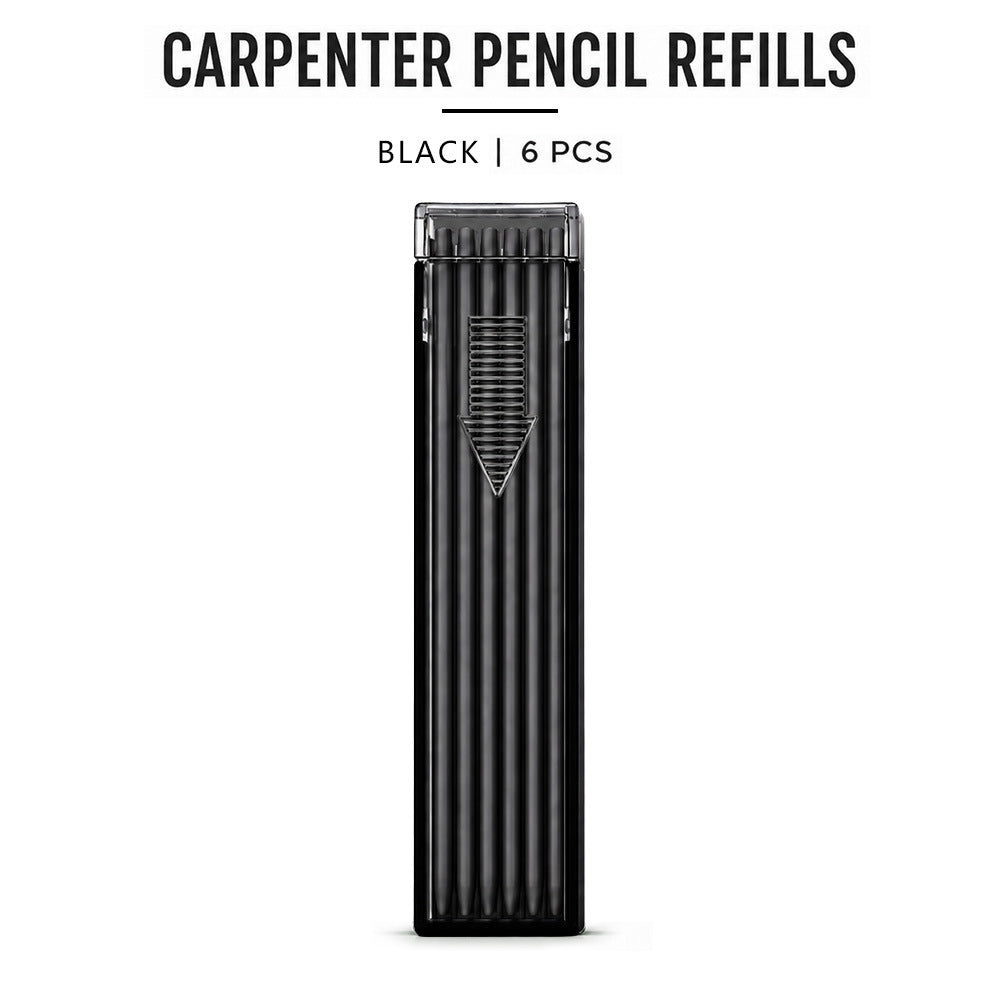 Six matching black 2.8 mm refills for a black pencil