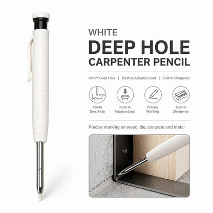 Actual white deep-hole carpenter pencil color example
