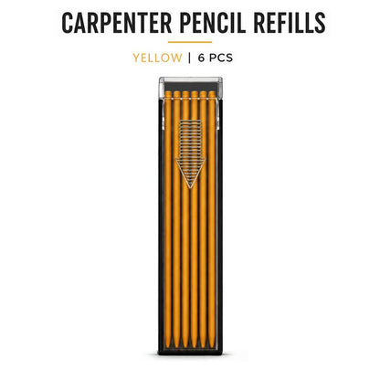 Six matching yellow 2.8 mm refills for a yellow pencil
